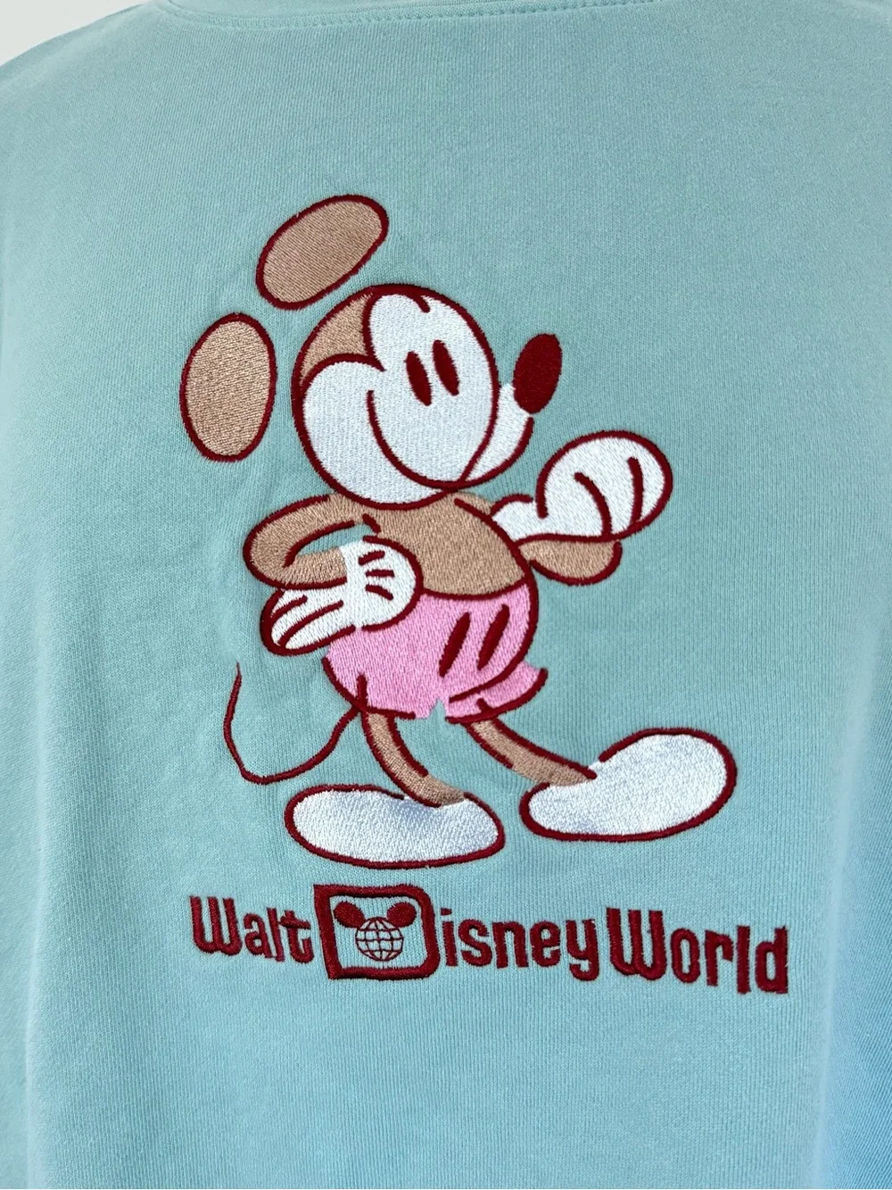 Disney Walt Disney World Mickey Mouse Oversized Crewneck Sweatshirt Aqua 1X